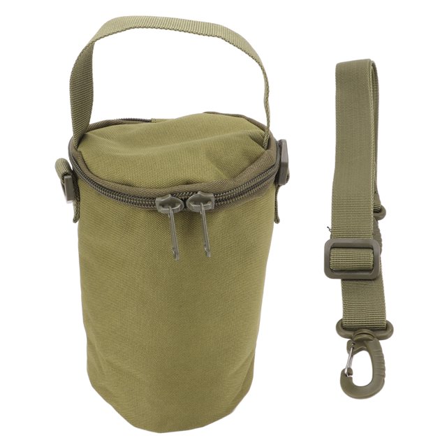 Lámpara de gas para acampar, luces, bolsas con asa, gran capacidad, doble cremallera, utensilios de cocina multifuncionales, cubierta de cilindro de gas para exteriores, verde