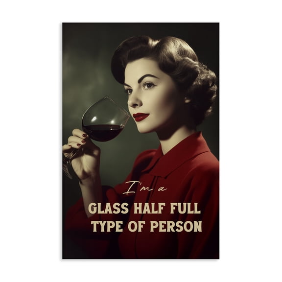 Stupell Industries Shabby Chic Glass Half Full Person Canvas Art, 16 x 24, by Andreas Magnusson