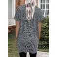 thumbnail image 2 of Asyoly Womens Tops Summer Shirts Casual Leopard Print Short Sleeve Round Neck Oversized Pullover Blouse, 2 of 4
