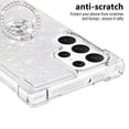 thumbnail image 3 of Funda para Samsung Galaxy S22 Ultra 5G con Brillo Líquido Flotante, Purpurina, Parachoques y Anillo Giratorio Soporte, 3 of 5