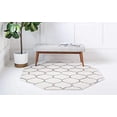 thumbnail image 3 of Unique Loom 3151558 7 ft. 10 in. x 7 ft. 10 in. Rounded Trellis Frieze Octagon Rug, Ivory, 3 of 5