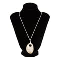 thumbnail image 2 of Collar Cuerda Trenzada Con Piedras Preciosas Cristal Y Forma Ovalada para Hombres Mujeres (beige) Blanco, 2 of 9