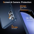 thumbnail image 4 of Heavy Duty Phone Case Designed for Samsung Galaxy A13 Case with 2 Pack Tempered Glass Screen Protector, Shockproof Dropproof Anti-Scratch Phone Case Cover for Samsung Galaxy A13,Blue, 4 of 6