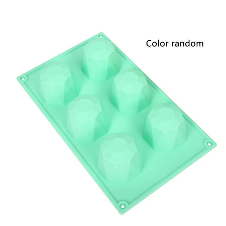 

Color Random Cake Mold 6-slots Crystal Shaped Mousse Cake Baking Tray Chocolate Ice Ball Silicone Mould