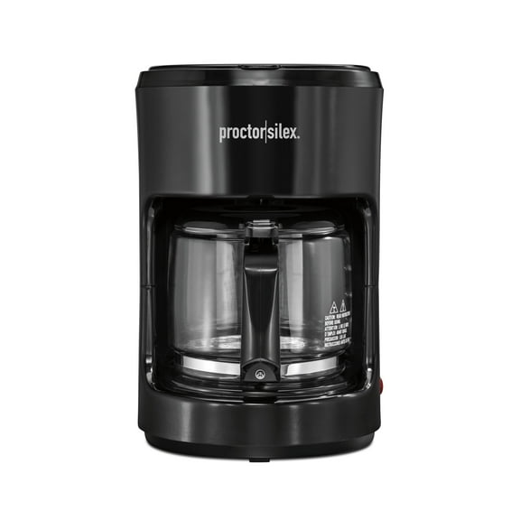 Proctor Silex 10-Cup Drip Coffee Maker Machine with Glass Coffee Pot, Black