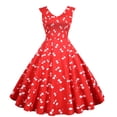 thumbnail image 2 of Pompotops Robe de Soirée Sans Manches pour Femmes Années 1950, 2 of 9