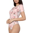 thumbnail image 2 of Naloa Easter Rabbit Women's Short-Sleeved Onesie, One-Piece Swimsuit for Parties, dates, clubs - X-Large, 2 of 9