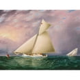 thumbnail image 2 of James Edward Buttersworth 18x15 Black Ornate Wood Framed Double Matted Museum Art Print Titled - Yacht Race in New York Harbor (circa 1885), 2 of 5
