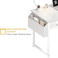 thumbnail image 6 of White Small Desk with Fabric Drawers - 32 Inch Vanity Desk with Storage Drawer and Bag for Bedroom, Study Writing Table for Small Spaces, White, 6 of 7