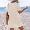thumbnail image 5 of Delconic Fashionable Women's V-neck Pocket Casual Color Knitted Swimsuit Cover Beige L, 5 of 7