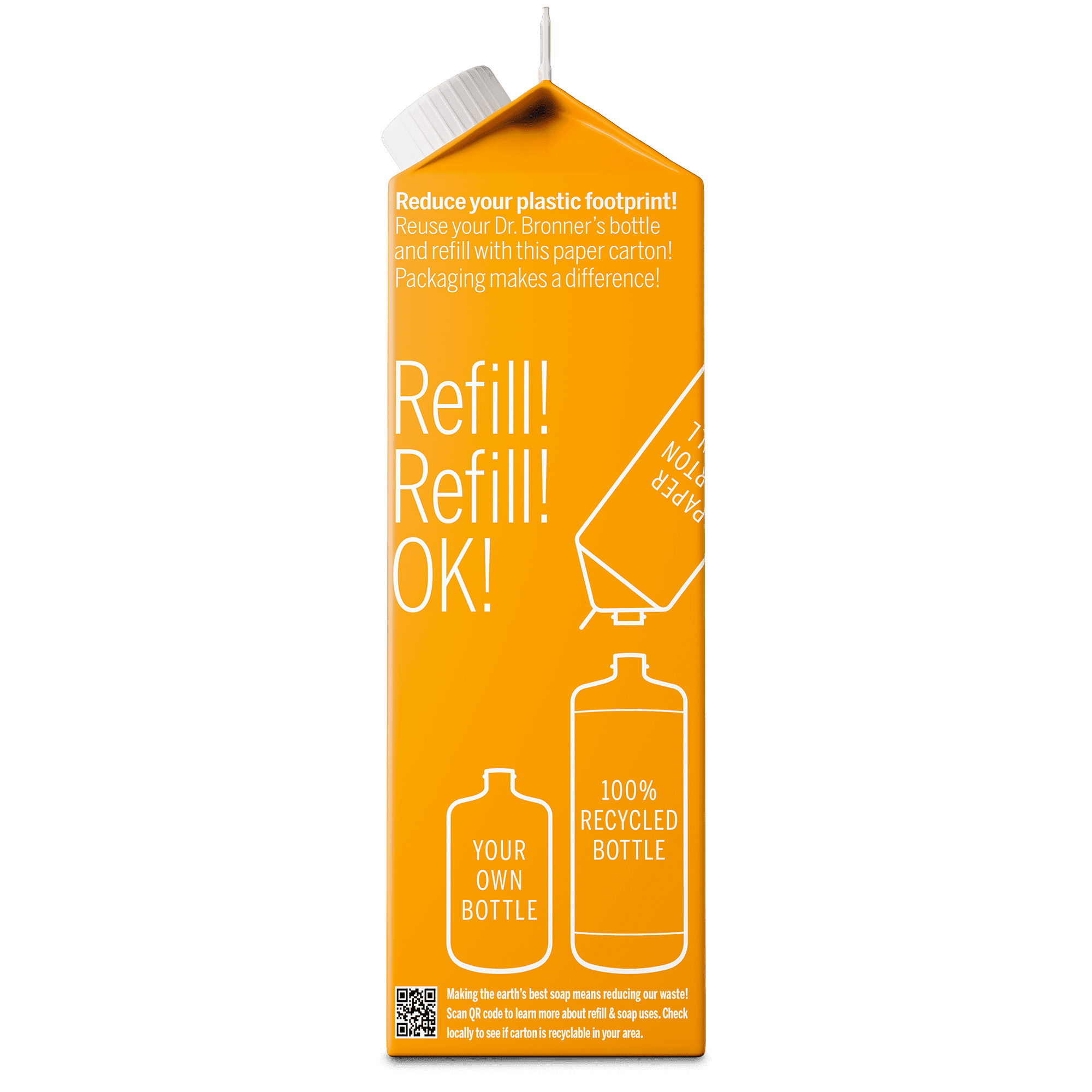 Dr. Bronner's Magic Soap Refill - Citrus - Pure-Castile Liquid Soap Carton - 32 oz – for face, body wash, hands