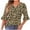 Khaki, variant on Oksale Leopard Print Shirts for Women 3/4 Ruffle Sleeve Cotton Office Blouses Casual V Neck Fashion Clothing Soft Comfortable Tops Khaki S