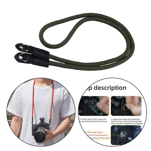 Eorefo Sangle en corde pour appareil photo - 100 cm - En nylon - Pour  petits appareils photo sans miroir/petits appareils photo - Bleu