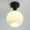 Black, variant on 1-Light Ceiling Light, Industrial Globe Cream Glass Shade Close to Ceiling Light for Kitchen Island