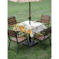 thumbnail image 4 of Outdoor Tablecloth with Umbrella Hole for Patio/Picnic/Party/Camping, Eucalyptus Leaves Waterproof Table Cloth Square Cover Washable, Daisy Flower Spring Watercolor Country Floral Bee (60"x 60"), 4 of 8