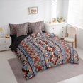 thumbnail image 4 of Manfei Retro Brown Rectangle Twin Bedding Sets 7-Piece, Mystic Western Abstract Bedding Comforter Set, Teens Adult Women Men Reversible Sheet Sets, Microfiber Bedroom Decor, 4 of 8