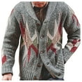 thumbnail image 4 of Vedolay Men's Cardigan Sweater Knitted Sweater Autumn Winter Cardigan Sweater Top Grey,XL, 4 of 5