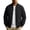 Black, variant on Men's Casual Varsity Bomber Jacket Spring Fall Standing Collar Warm Zipper Long Sleeved Baseball Uniform Fashion Casual Coats with Pockets