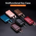 thumbnail image 6 of Genuine Leather Key Case Car Key Bag Key Pouch Portable Card Holder Keychain Wallet with 6 Hook for Men Women Coffee-colour, 6 of 6