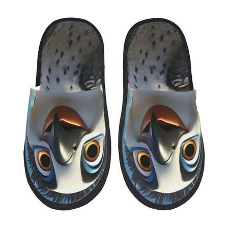 Balery Joyful Animated Bird Slient Indoor Furry Fleece Comfort House Shoes Soft Non-Slip Home Shoes Cotton slippers House Slippers-- Medium