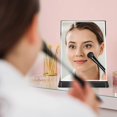thumbnail image 4 of 1 Piece Vanity Mirror, Portable Folding Dresser Mirror - Standing Desk Mirror Folding Table Mirror - Standing Rectangular Mirror - Black, 4 of 5