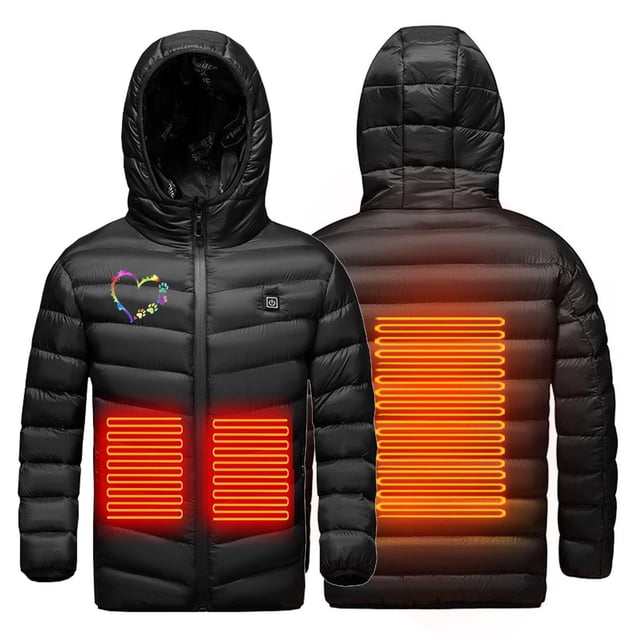 Usb Intelligent Constant Temperature Heating Windproof Plus Size Children's Winter Jacket 3 Heating Jackets