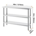 thumbnail image 3 of KFFKFF Metal Kitchen Workstation, 14x48x34 in, with Dual Adjustable Lower Shelves, Durable Stainless Steel Construction for Culinary Tasks, BBQs, and Garage Use, 3 of 8
