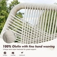 thumbnail image 7 of MEISSALIVVE Set of 4 Rattan Swivel Bar Stools, 26" Counter Height with Woven Rope Back, Cushioned Patio Bar Chairs for Kitchen, Garden, Beige, 7 of 7