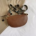 thumbnail image 4 of Riñonera pequeña para mujer, bolso de viaje para mujer de piel sintética con doble cremallera (marrón claro), 4 of 8