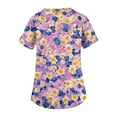 thumbnail image 6 of LHVUOA Scrub Tops for Women Print Fashion Floral Print Short Sleeve V Neck Shirts Plus Size Scrub Tops with Pockets, 6 of 6