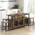 thumbnail image 4 of Costway Ensemble de 4 Lots de Cuisine avec Banc et Rangement Cadre en Métal Robuste, 4 of 10