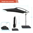 thumbnail image 2 of ACEGOSES 8.2x8.2ft Square Offset Patio Umbrella w/Base, Outdoor Hanging Umbrella w/ Steel Ribs for Deck, Balcony and Garden,Black, 2 of 6