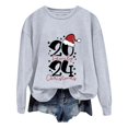 thumbnail image 1 of WEAIXIMIUNG Chandail en Molleton Surdimensionné pour Femmes Noël Manches Longues Col Rond Imprimé Lettre Léger Ample, 1 of 5