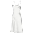thumbnail image 6 of FRSASU Women's Brown Satin Dress Classy Backless Dress Maxi Elegant Spaghetti Strap Dress White-A, 6 of 8