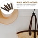 thumbnail image 4 of 4 ganchos de madera natural para abrigos, ganchos de pared hechos a mano., 4 of 7