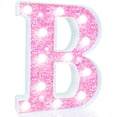 thumbnail image 1 of Carpa LED Pooqla con forma de letra para marquesina, color rosa claro, funciona con pilas, 1 of 6