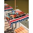 thumbnail image 2 of Outdoor Tablecloth with Umbrella Hole for Patio/Picnic/Party/Camping, Vintage Truck American Flag Waterproof Table Cloth Square Cover Washable, Blue Star 4th of July (60"x 60"), 2 of 9