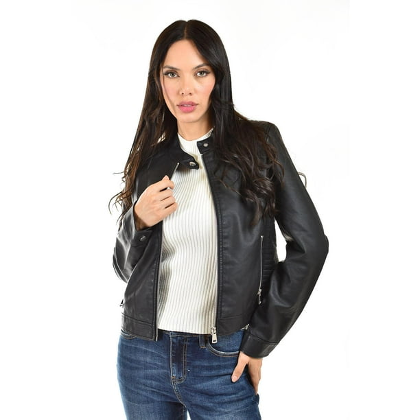 Chamarra Negra Pantalon De Vestir Con Chamarra De Piel Chaqueta