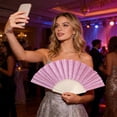 thumbnail image 6 of BiFandian 7 Inch Glitter Fabric Folding Fan, Transparent Plastic Rib Women's Hand Fan, Decorative Fan for Party Favors and Dance Performance Accessories, 6 of 6