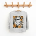 thumbnail image 5 of Ghost Floral Orange - Toddler Long Sleeve Graphic Tee and Youth Long Sleeve Graphic T-Shirt, 5 of 8