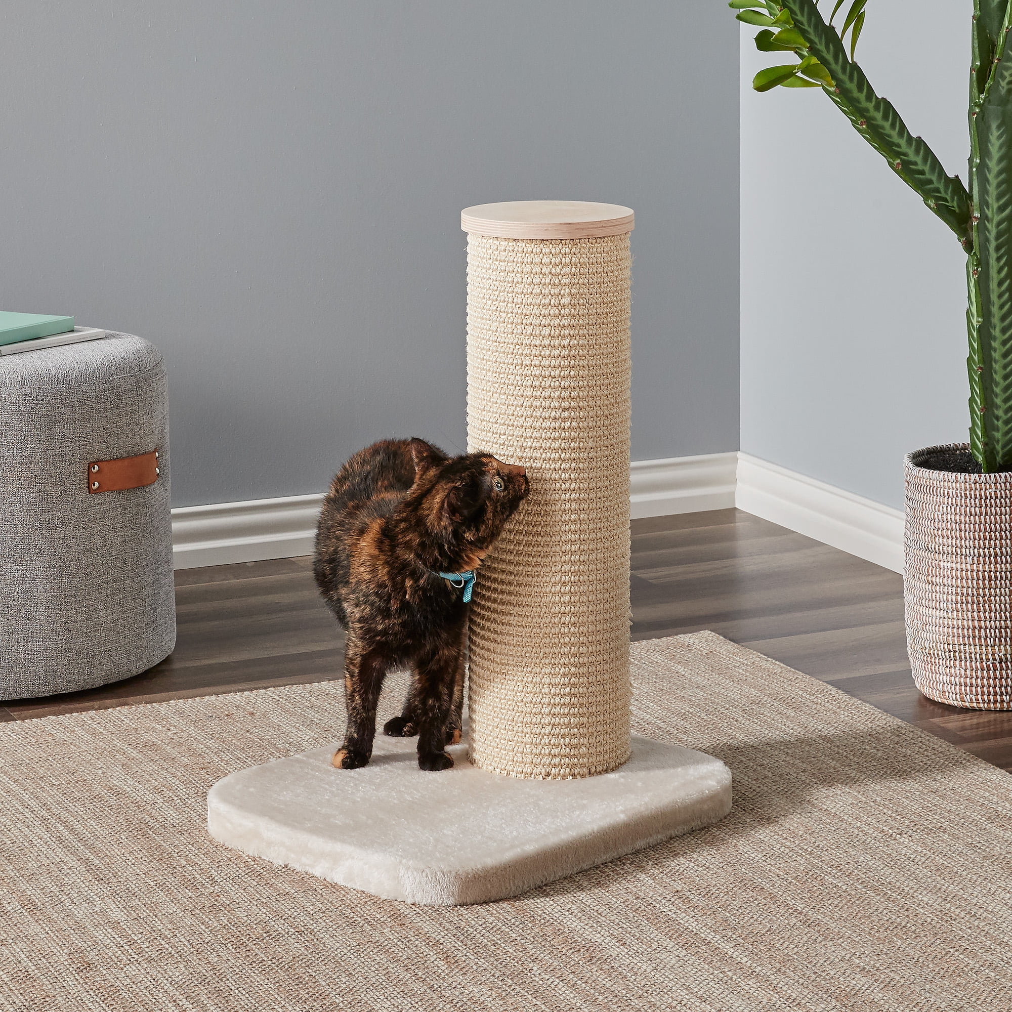 Two by Two Austin Cat Tree 1 - Beige Scratching Post Cat Furniture - 24.4 in. Tall