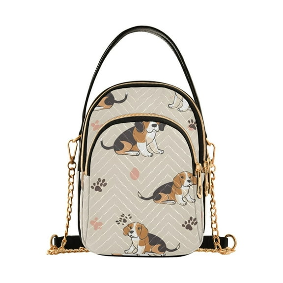 joogoo Women Beagle Dog Chain Crossbody Bags Shoulder Handbag Phone Purse
