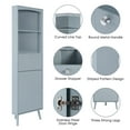 thumbnail image 6 of Tall Bathroom Corner Cabinet with Drawer, Corner Bathroom Storage Cabinet with Doors, Adjustable Shelves amd Open Shelves, Slim Bathroom Floor Corner Cabinet for Kitchen, Bathroom (Blue Gray), 6 of 9