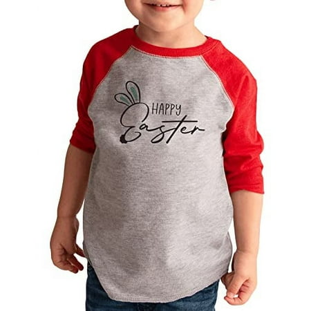 

7 ate 9 Apparel Kids Happy Easter Shirts - Bunny Ears Red Shirt 5T