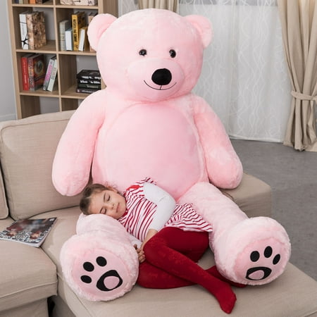 WOWMAX 6 Foot Giant Huge Life Size Teddy Bear Daney Cuddly Stuffed Plush Animals Teddy Bear Toy Doll for Birthday Christmas Pink 72 (Best Way To Clean Stuffed Toys)