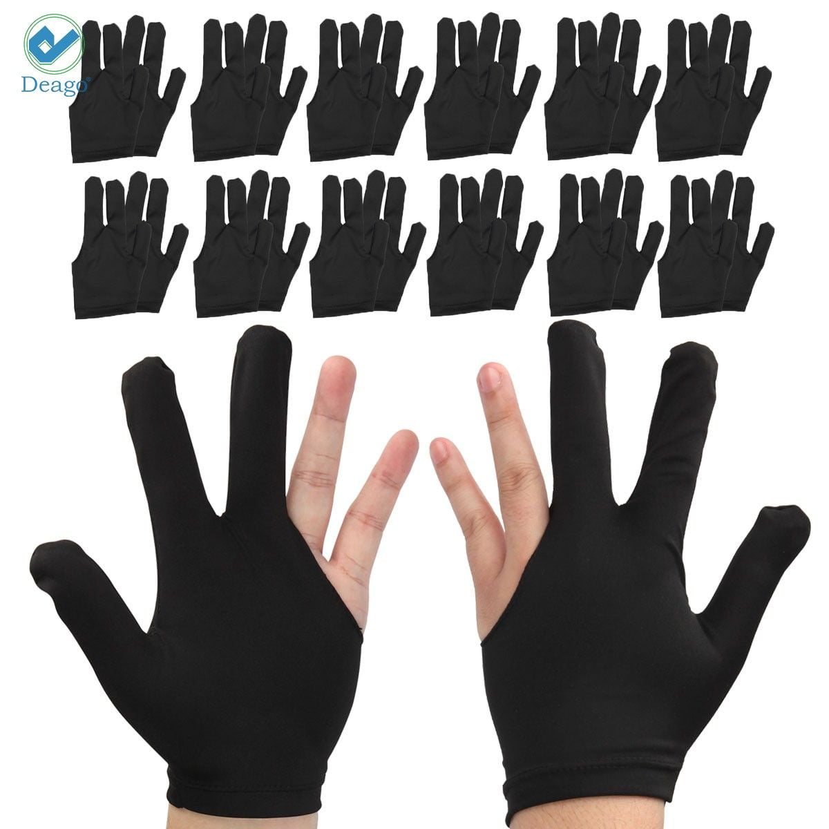 Premium New Cuetec Pool Cue Stick Glove Black, Blue 3 Finger On Left hand 