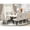 Dark Khaki, variant on East West Furniture  9 Piece X-Style Dining Table Set - Dark Khaki