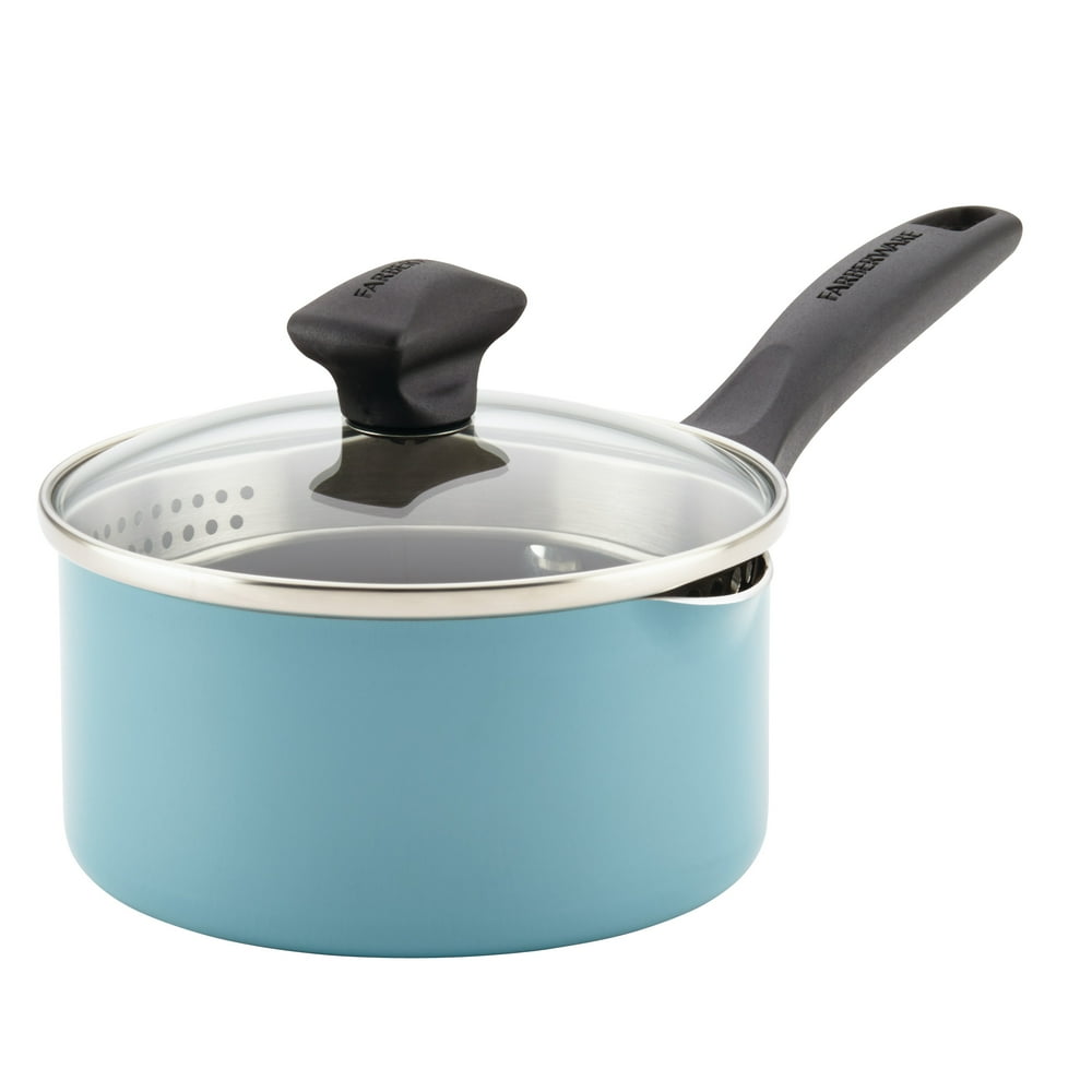 Farberware Dishwasher Safe Aluminum Nonstick Straining Saucepan with