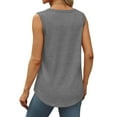 thumbnail image 4 of Mrat Workout Tank Tops Woman 2 Pack Women's Sleeveless Tank Tops Crew Neck 2024 Summer Tops Casual Loose Fitting Basic Solid Tee Shirts Fashion Clothes S-304 Gray XXL, 4 of 9