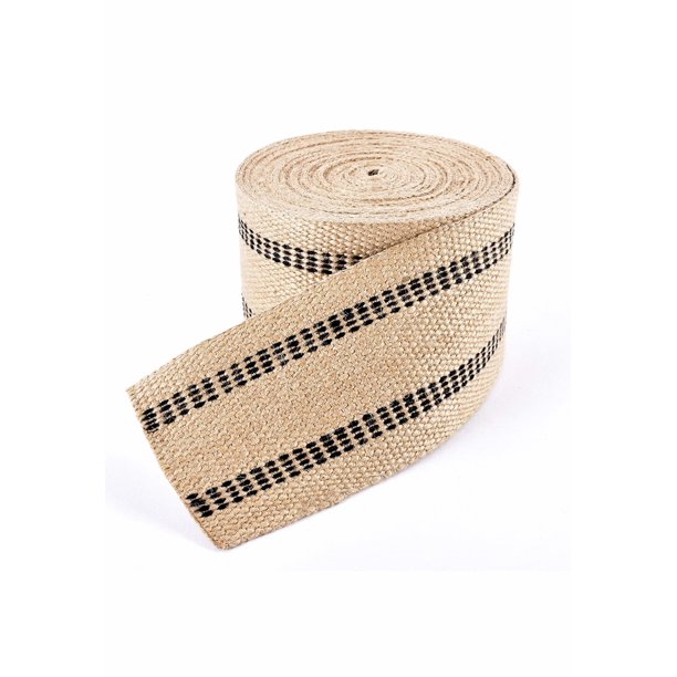 Jute Webbing W Black Stripes For Upholstery 3 5 X25yards Natural Color Fabricko Brand Walmart Com Walmart Com